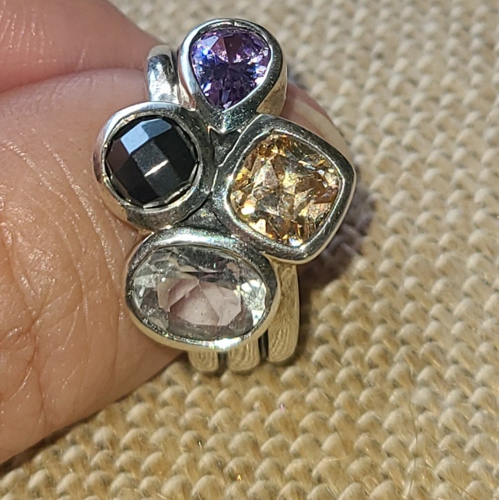 Silpada Size 7 Sterling Wine Flight Ring R2206